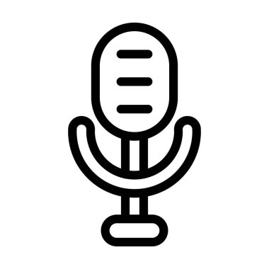 Podcast Vektör İllüstrasyon Satır Simgesi Tasarımı