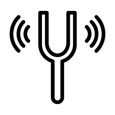 Fork Vektör İllüstrasyon Satır Simgesi Tasarımı Ayarlanıyor