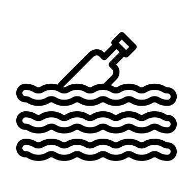 Yüzen Vektör İllüstrasyon Satır Simgesi Tasarımı