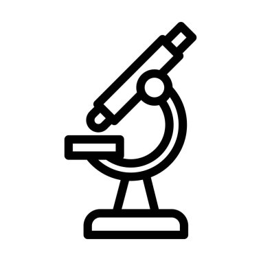 Mikroskop Vektör İllüstrasyon Satır Simgesi Tasarımı