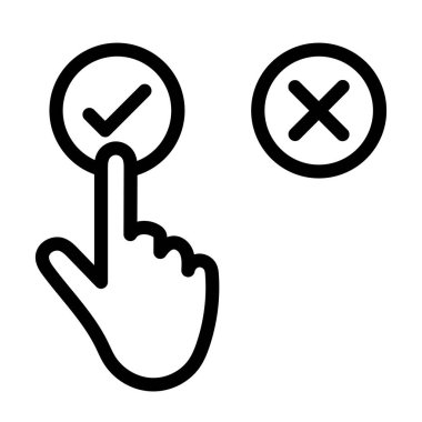 Evet Vektör İllüstrasyon Satır Simgesi Tasarımı