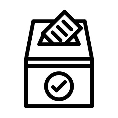 Oy Kutusu Vektörü Resmetme Satırı Simgesi Tasarımı