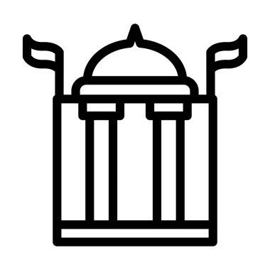 Hükümet Binası Vektör Resmetme Satır Simgesi Tasarımı