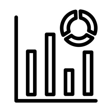 Çubuk Grafik Vektörü İllüstrasyon Satır Simgesi Tasarımı
