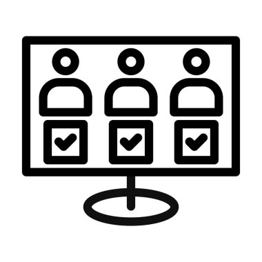 Elektronik Oylama Vektörü Resmetme Satırı Simgesi Tasarımı