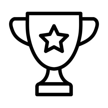 Kazanan Vektör İllüstrasyon Satır Simgesi Tasarımı