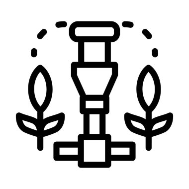 Sulama Sistemi Vektörü Resmetme Satırı Simgesi Tasarımı