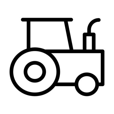 Traktör Vektör İllüstrasyon Satır Simgesi Tasarımı