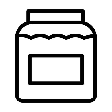 Honey Jar Vektör İllüstrasyon Satır Simgesi Tasarımı