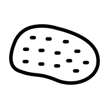 Patates Vektörü İllüstrasyon Hattı Simge Tasarımı