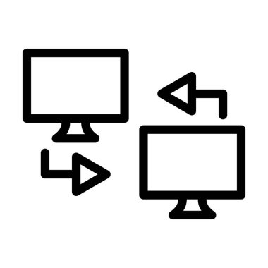 Uzaktan Erişim Vektörü Resmetme Satırı Simgesi Tasarımı