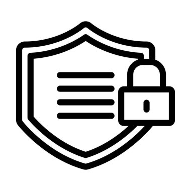 Sheild Vektör İllüstrasyon Satır Simgesi Tasarımı