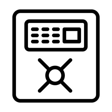 Güvenlik Kutusu Vektörü Resmetme Satırı Simgesi Tasarımı