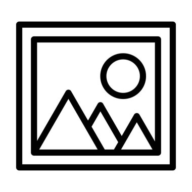 Resim Vektörü İllüstrasyon Satırı Simgesi Tasarımı