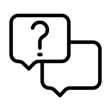 Faq Vektör İllüstrasyon Satır Simgesi Tasarımı