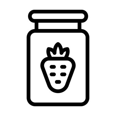 Jam Vektör İllüstrasyon Satır Simgesi Tasarımı