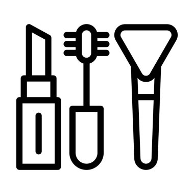 Kozmetik Vektör İllüstrasyon Satır Simgesi Tasarımı
