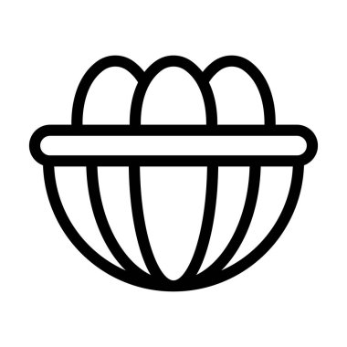 Yumurta Basket Vektörü Resmetme Satırı Simgesi Tasarımı