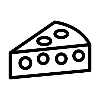 Peynir Vektörü İllüstrasyon Satırı Simgesi Tasarımı