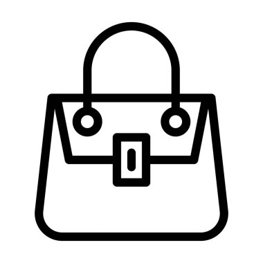 Çanta Vektörü İllüstrasyon Satır Simgesi Tasarımı