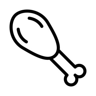 Tavuk Bacağı Vektör İllüstrasyon Satırı Simge Tasarımı