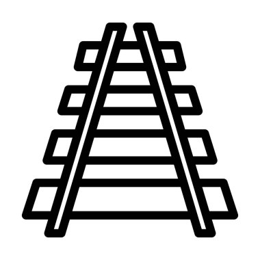 Tren Rayları Vektör Resmetme Satırı Simgesi Tasarımı