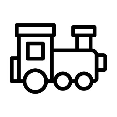 Tren Vektörü İllüstrasyon Satırı Simge Tasarımı