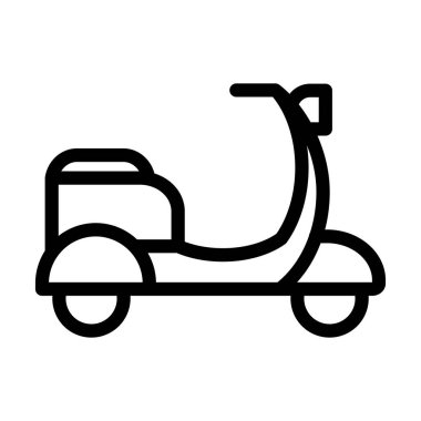 Scooter Vektör İllüstrasyon Satır Simgesi Tasarımı