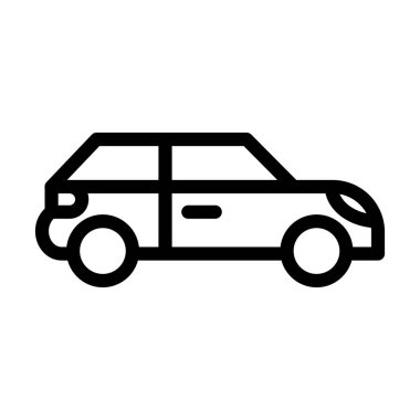 Araba Vektörü İllüstrasyon Satırı Simge Tasarımı