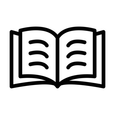 Kitap Vektörü İllüstrasyon Satırı Simgesi Tasarımı