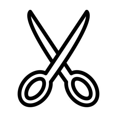 Makas Vektör İllüstrasyon Satır Simgesi Tasarımı