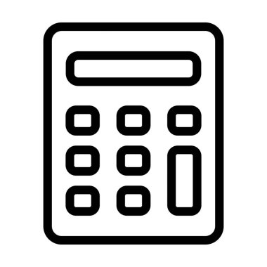 Hesaplayıcı Vektör İllüstrasyon Satır Simgesi Tasarımı