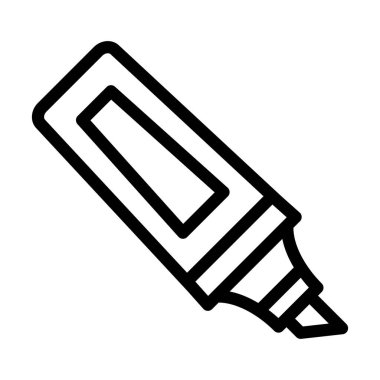 Vurgulayıcı Vektör İllüstrasyon Satır Simgesi Tasarımı