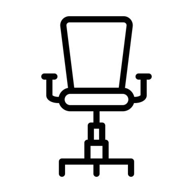 Masa Sandalyesi Vektör İllüstrasyon Satırı Simge Tasarımı