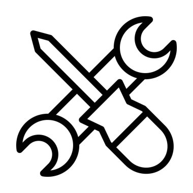 Araç Vektörü İllüstrasyon Satır Simgesi Tasarımı