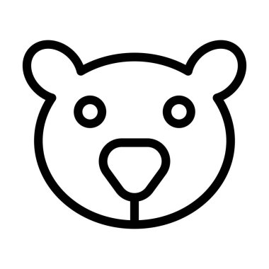 Ayı Vektörü İllüstrasyon Satır Simgesi Tasarımı