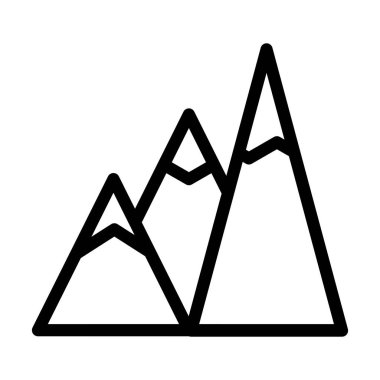 Dağlar Vektör Resmetme Satırı Simge Tasarımı