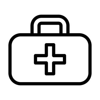 İlk Yardım Kiti Vektör İllüstrasyon Satır Simgesi Tasarımı
