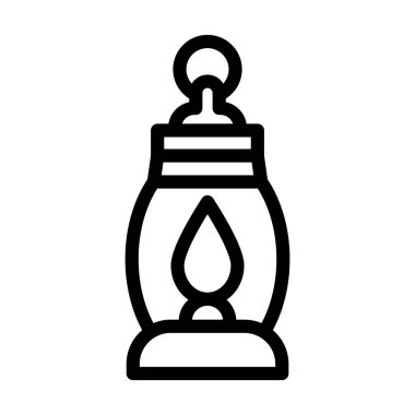 Gaz Lambası Vektörü Resmetme Satırı Simgesi Tasarımı