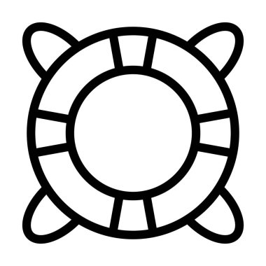 Lifebuoy Vektör İllüstrasyon Satır Simgesi Tasarımı