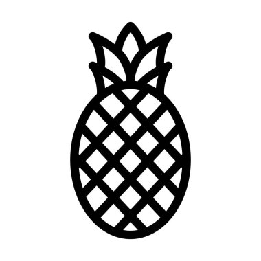 Ananas Vektörü İllüstrasyon Satır Simgesi Tasarımı