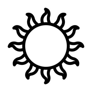 Güneş Vektörü Resmetme Satırı Simgesi Tasarımı