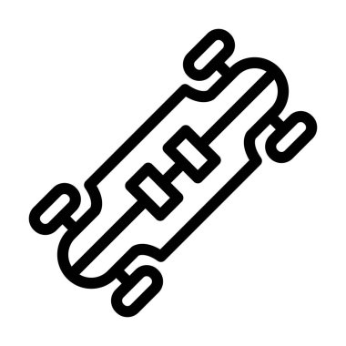 Longboard Vektör İllüstrasyon Satır Simgesi Tasarımı