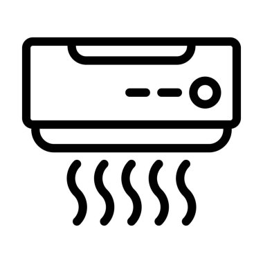 Klima Vektör Resmetme Satırı Simge Tasarımı