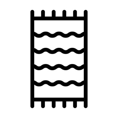 Plaj Havlusu İllüstrasyon Satırı Simgesi Tasarımı