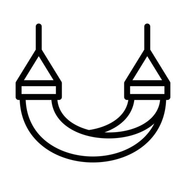 Hamak Vektörü İllüstrasyon Satırı Simgesi Tasarımı