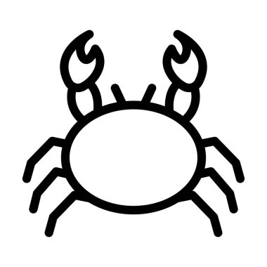Yengeç Vektörü İllüstrasyon Satır Simgesi Tasarımı