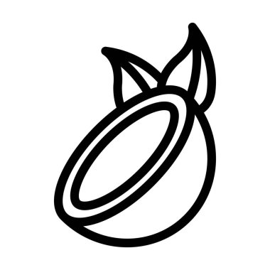 Hindistan Cevizi Vektörü İllüstrasyon Satır Simgesi Tasarımı