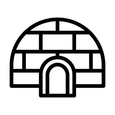 Igloo Vektör İllüstrasyon Satır Simgesi Tasarımı