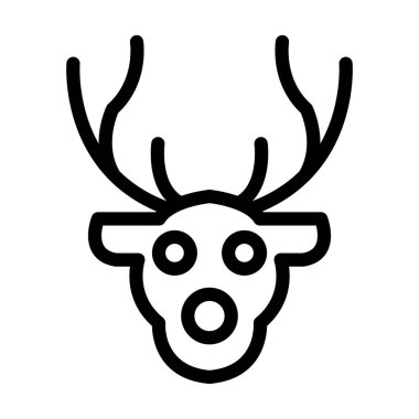 Ren Geyiği Vektör Resmetme Satırı Simgesi Tasarımı